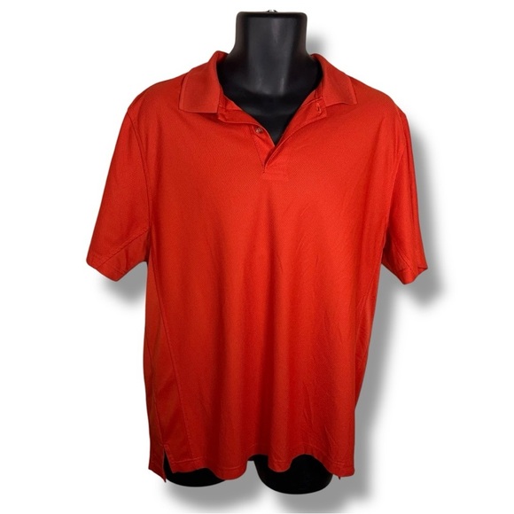 Large IZOD Orange Polo Shirt Short Sleeve Golf Athleisure Stretch Outdoor - Picture 1 of 11